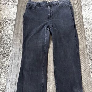 CAbi Women's Charcoal Straight-Leg Jeans